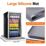 24 x 24 Mini fridge Silicone Mat with Raised Edge Under Washing Machine Pad Under Mini Refrigerator Freezer Protect from Ap